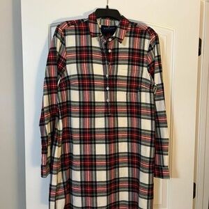 Lauren James Plaid Flannel Button-Up Shirt Dress Size L